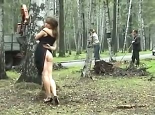 Russian teen public nudity