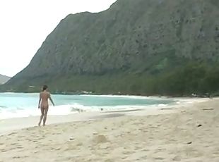 Andie Valentino naked on the beach in Hawaii 3