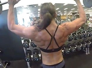 Ripped girl in Gym