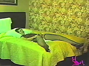 Vintage footage of a granny getting banged on a bed