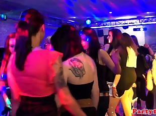 Eastern European babes attend sex party at a club