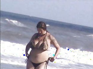 plaża, podglądanie, bikini