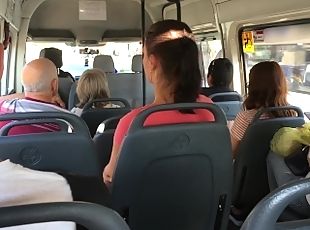 Real Public Quickie Handjob In Mini Bus, She Like it!