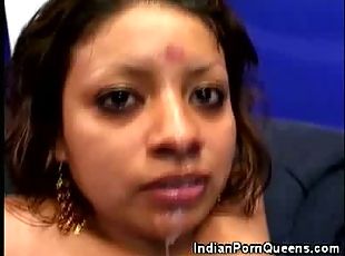 Indian brunette Indra Verma sucks and gets creamed