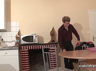 French mom seduces young guy with her ass