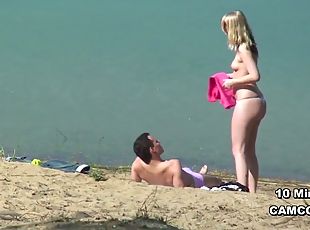 German Young couple voyeur at fuck on beach from boltenhagen