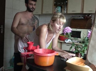 Russian Mature Wife Gets Fucked While Cooking By Young Guy