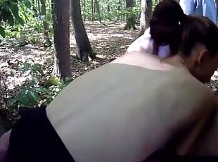 MamzelleX and Emmy fucked in the wood from ADULTLOVEDATING.COM