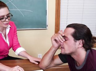 During math lesson this milf teacher awakes sleeping student with h...