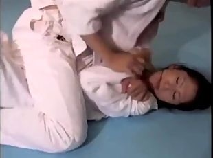 Asian Karate Teacher loses and fuck student