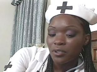 enfermera, negra-ebony