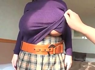 Japanese girl with giant tits
