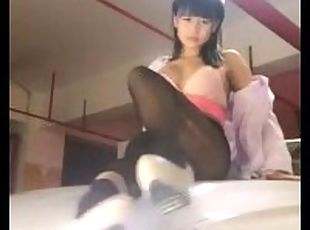 Chinese Camgirl Risky Nurse Public Nudity, Pissing & Orgasm At Park...