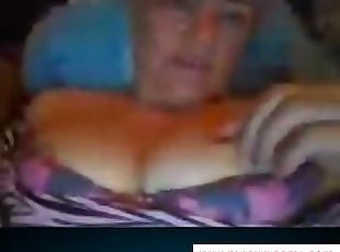 Granny baby sitter show her tits