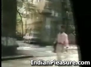 Petite indian chick sucks and tugs cock