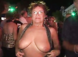 These mature women love to flash in public and they've got big natu...