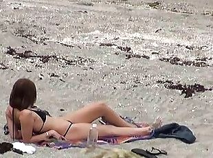 giovanissime, videocamera, spiaggia, voyeur, bikini
