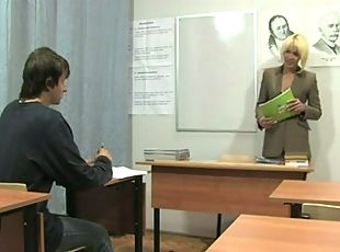 ruso, estudiante, profesora