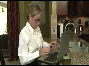 Mommy In Glasses Finds His Porn And Teaches Him Right