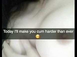 Step Sister cum twice while chatting with her brother on Snapchat