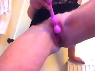 Playing with tits and fucking her pussy with a vibrator- hotcamgirl...