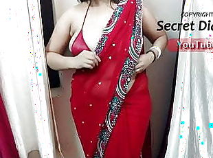 Red Bikini And Red Saree Desi Mom Milf Big boobs