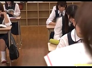 Abe Mikako Gets Massive Bukkake Face In Classroom Continual Cumshots