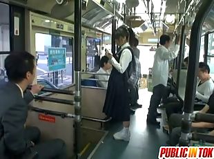 Busty schoolgirl fucked on the bus