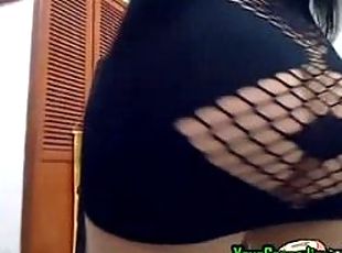 Big tit fat ass latina plays with tits and pussy on webcam