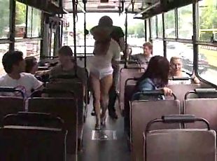 A man is fucking hottest girl in Bus latest one