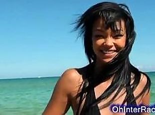 Sexy young black girl in a hot bikini