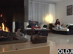 Sugar Daddy Fucks Step-Daughter Tight Pussy Goes Deep Inside Her