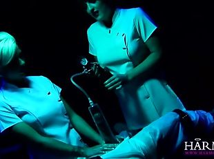 krankenschwester, gesicht-sitzen