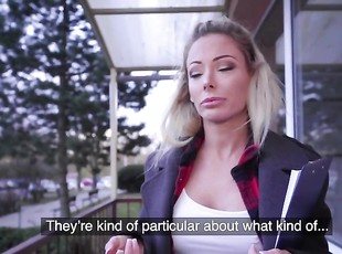 Public Agent Sexy Blonde Australian Isabelle Deltore Plays With A Stranger For Money