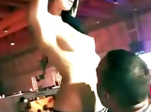 Slutty Brazilian model loses her mind in live show with male stripper