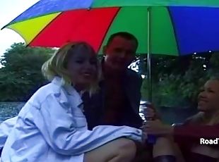Risky public sex in the car after outdoor fucking with Louise Louel...