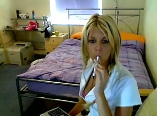 Blonde Webcam Slut Stripping