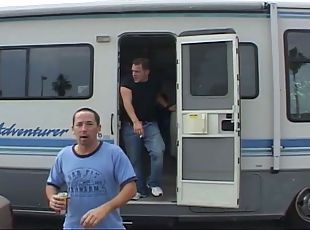 Nasty gangbang in a campervan